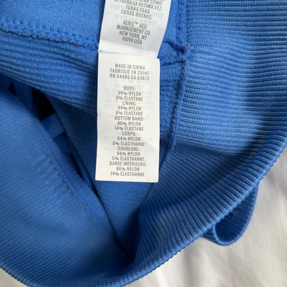 aerie XL Blue Crop Top Open Back Crossover Stretch - Picture 5 of 6